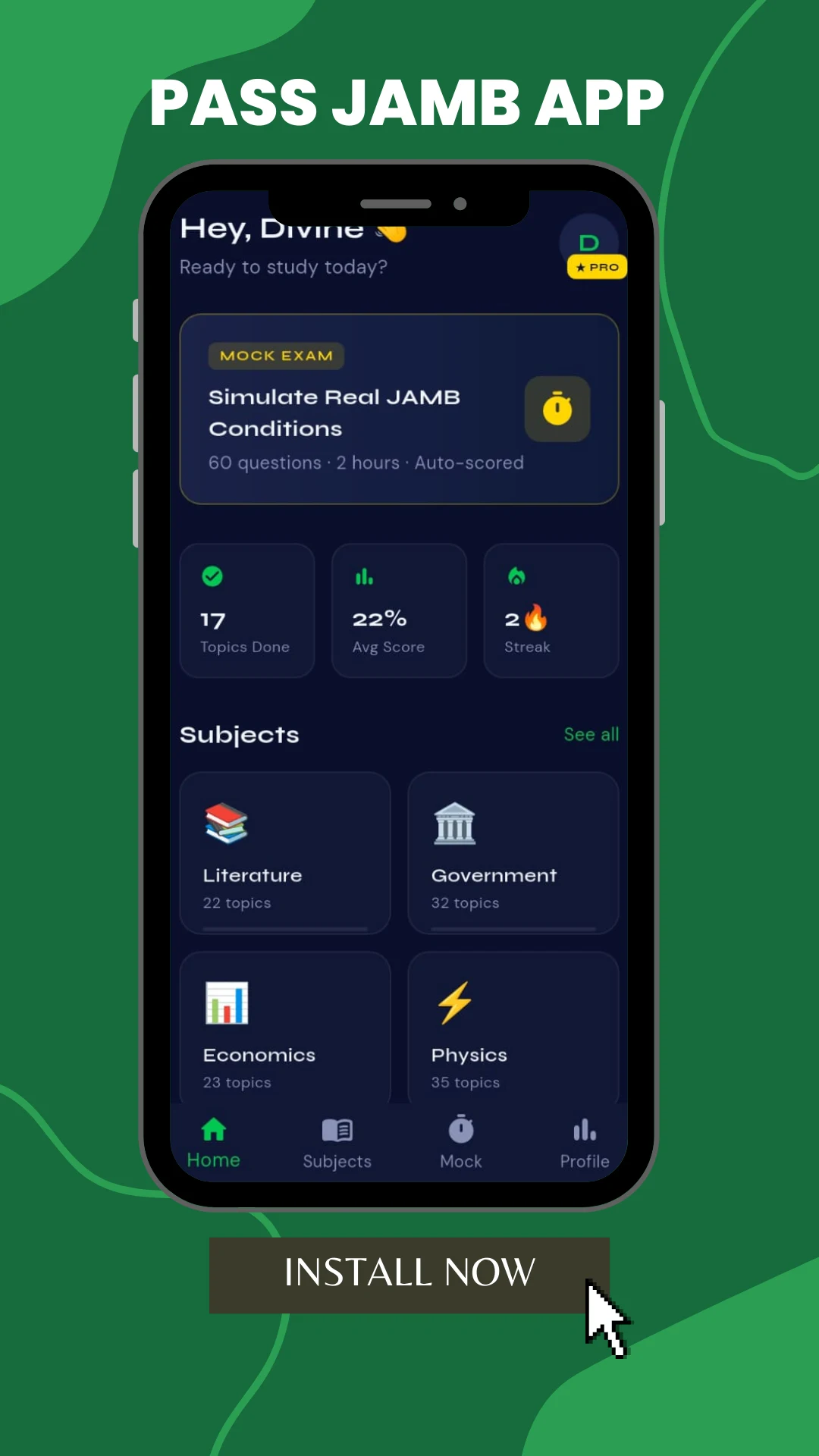 Pass JAMB App 2027 screenshot